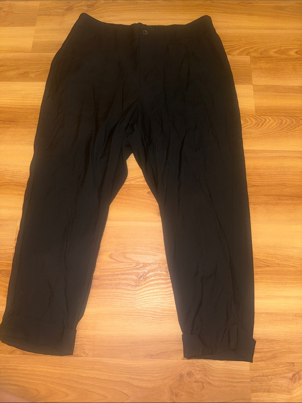 a new day Black Cropped Women's Drawstring Pants size 17